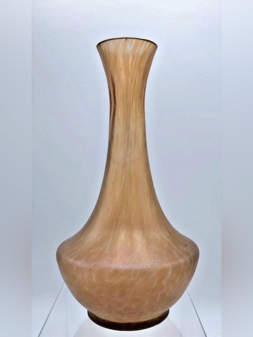 Kralik  Art Nouveau Peach Oil Spot Art Glass Vase 7" ca. 1900